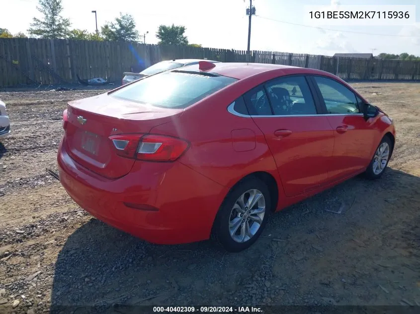 2019 Chevrolet Cruze Lt VIN: 1G1BE5SM2K7115936 Lot: 40402309