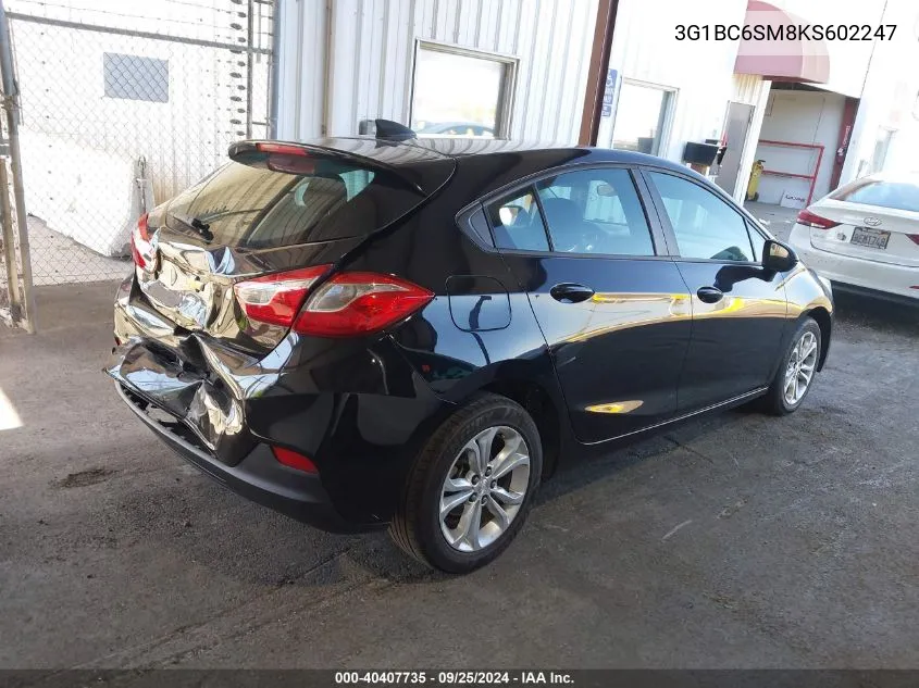 3G1BC6SM8KS602247 2019 Chevrolet Cruze Ls