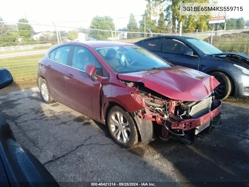 2019 Chevrolet Cruze Lt VIN: 3G1BE6SM4KS559715 Lot: 40421314