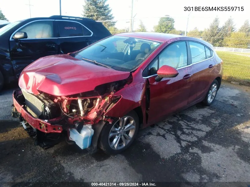 2019 Chevrolet Cruze Lt VIN: 3G1BE6SM4KS559715 Lot: 40421314