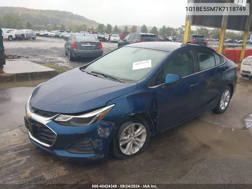 2019 Chevrolet Cruze Lt VIN: 1G1BE5SM7K7118749 Lot: 40424349