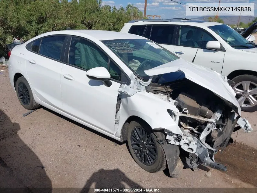 2019 Chevrolet Cruze Ls VIN: 1G1BC5SMXK7149838 Lot: 40431571