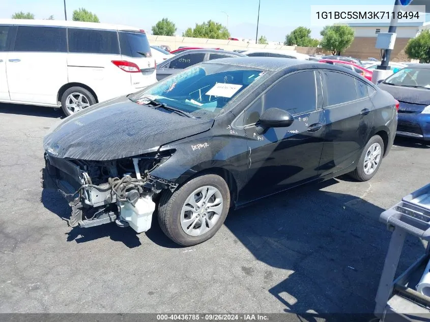 2019 Chevrolet Cruze Ls VIN: 1G1BC5SM3K7118494 Lot: 40436785