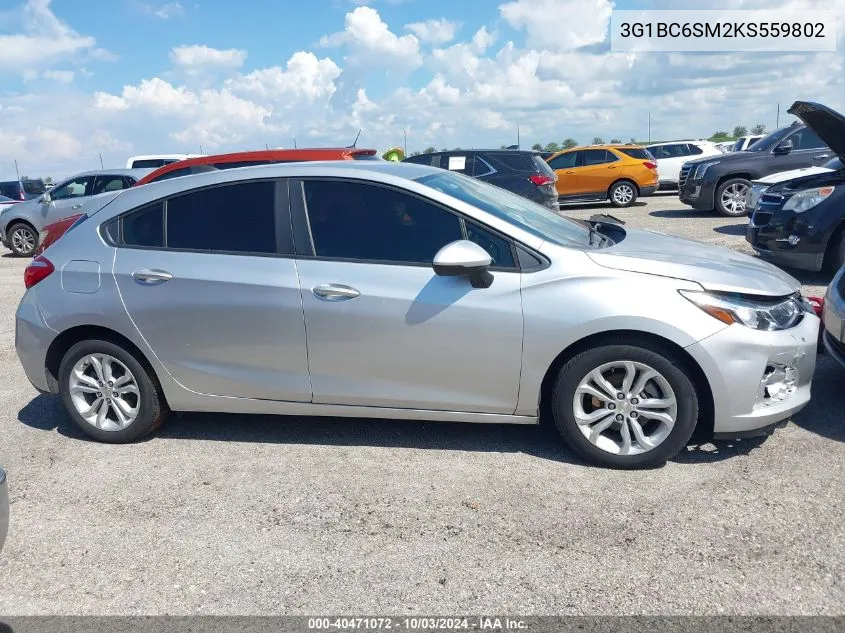 2019 Chevrolet Cruze Ls VIN: 3G1BC6SM2KS559802 Lot: 40471072