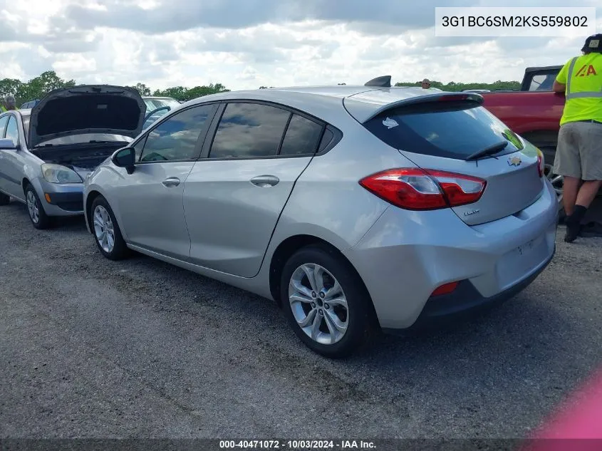 2019 Chevrolet Cruze Ls VIN: 3G1BC6SM2KS559802 Lot: 40471072