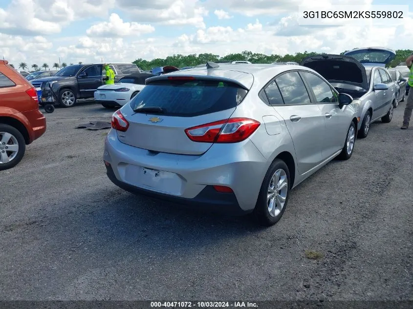 2019 Chevrolet Cruze Ls VIN: 3G1BC6SM2KS559802 Lot: 40471072