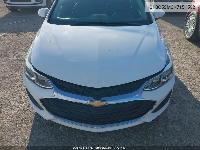 2019 Chevrolet Cruze Ls VIN: 1G1BC5SM3K7151592 Lot: 40476476