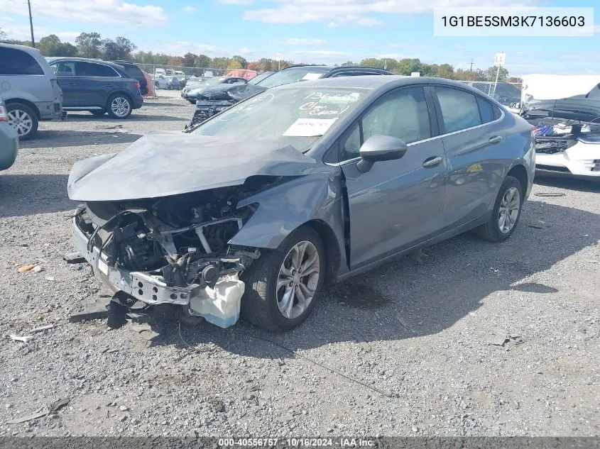 2019 Chevrolet Cruze Lt VIN: 1G1BE5SM3K7136603 Lot: 40556757