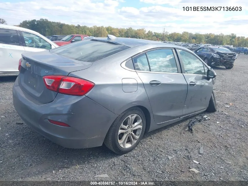 2019 Chevrolet Cruze Lt VIN: 1G1BE5SM3K7136603 Lot: 40556757