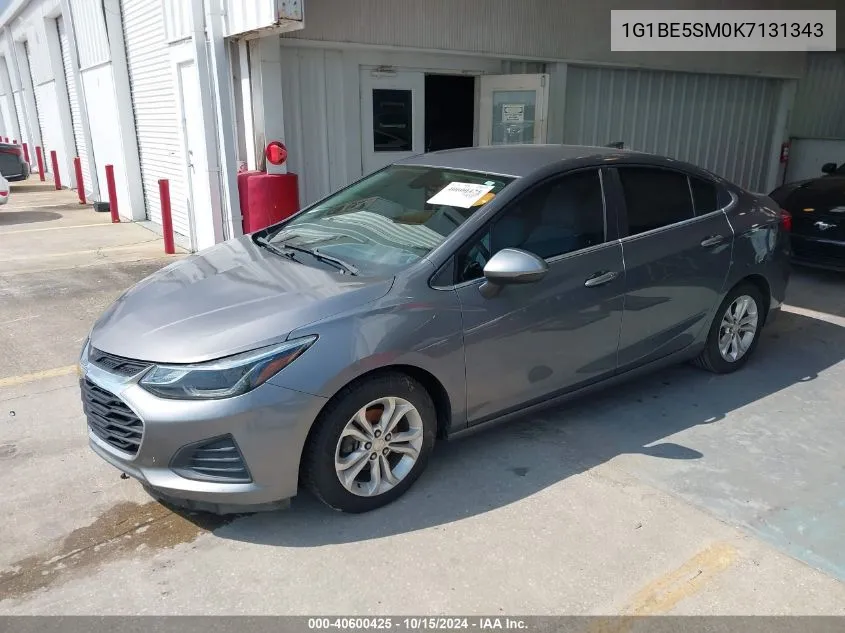 2019 Chevrolet Cruze Lt VIN: 1G1BE5SM0K7131343 Lot: 40600425