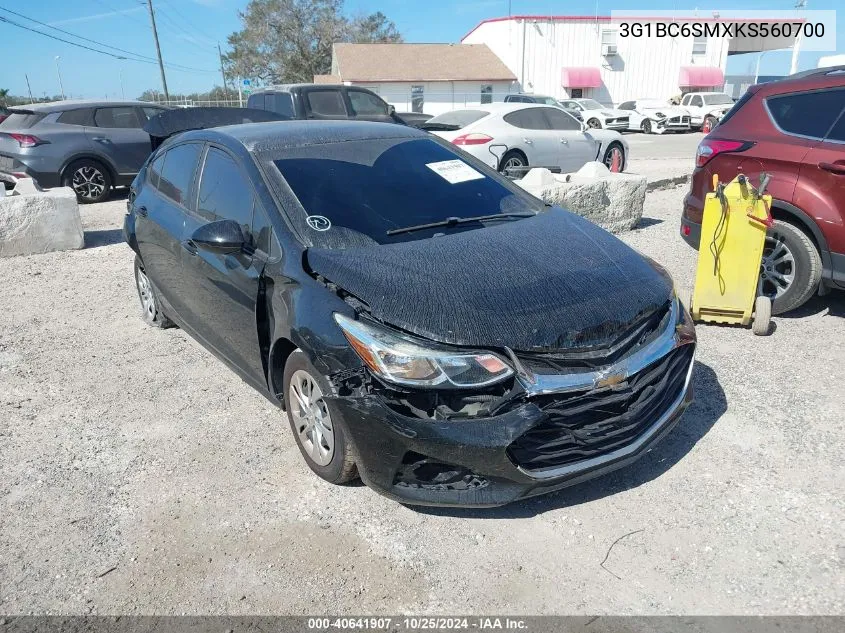 2019 Chevrolet Cruze Ls VIN: 3G1BC6SMXKS560700 Lot: 40641907