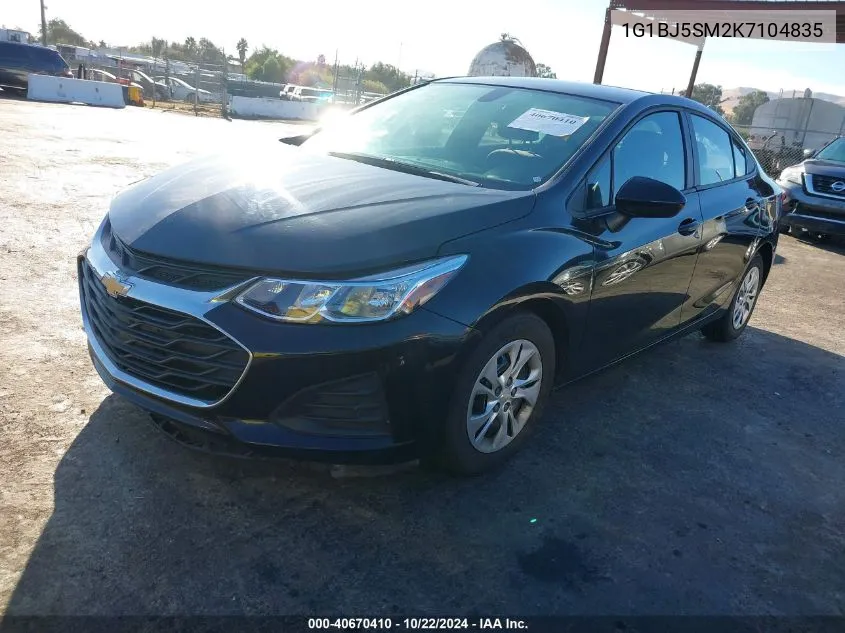 1G1BJ5SM2K7104835 2019 Chevrolet Cruze Cvt (Fleet Orders Only)