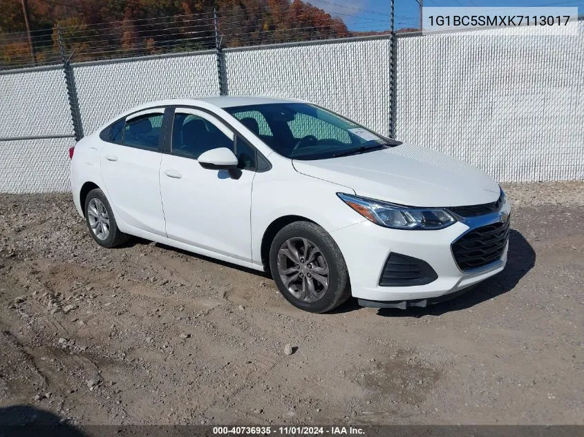 2019 Chevrolet Cruze Ls VIN: 1G1BC5SMXK7113017 Lot: 40736935