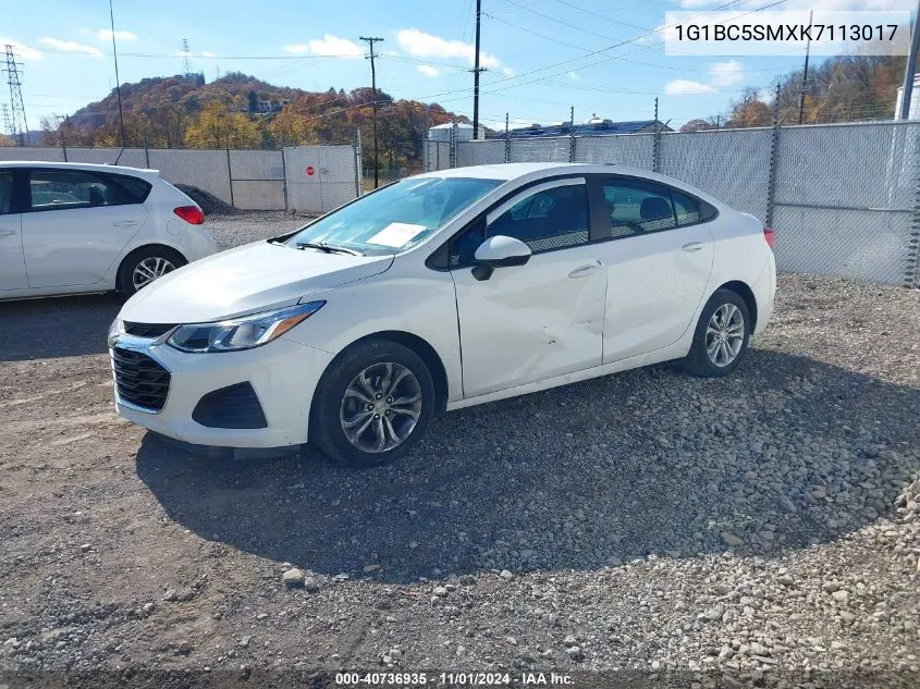 2019 Chevrolet Cruze Ls VIN: 1G1BC5SMXK7113017 Lot: 40736935