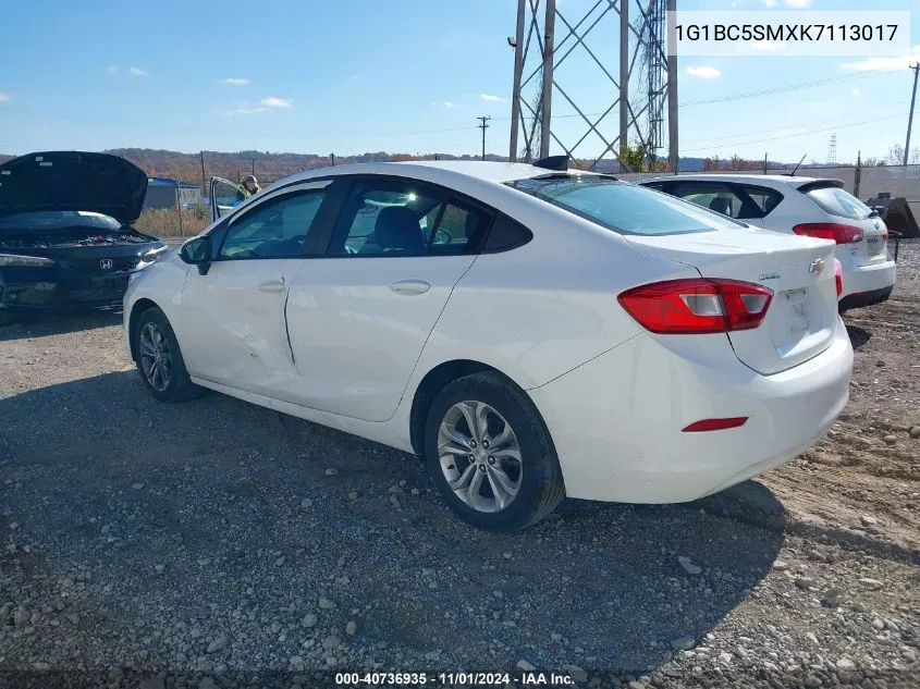 2019 Chevrolet Cruze Ls VIN: 1G1BC5SMXK7113017 Lot: 40736935