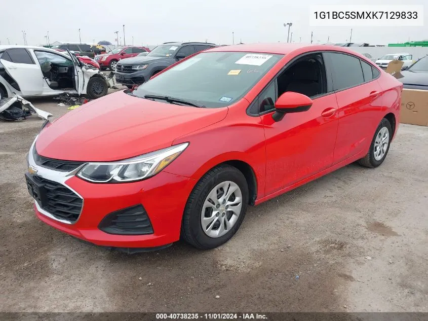 2019 Chevrolet Cruze Ls VIN: 1G1BC5SMXK7129833 Lot: 40738235