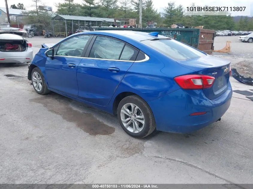 2019 Chevrolet Cruze Diesel VIN: 1G1BH5SE3K7113807 Lot: 40750103