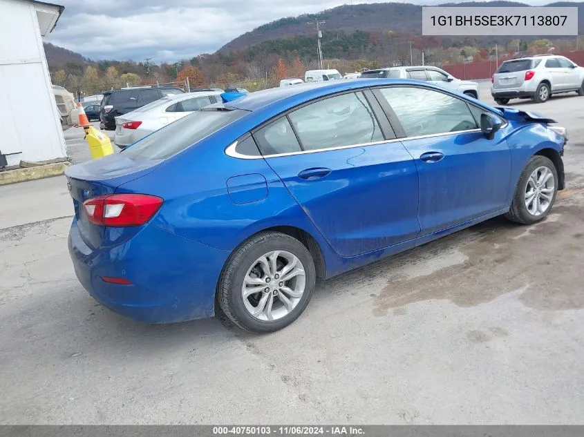 2019 Chevrolet Cruze Diesel VIN: 1G1BH5SE3K7113807 Lot: 40750103