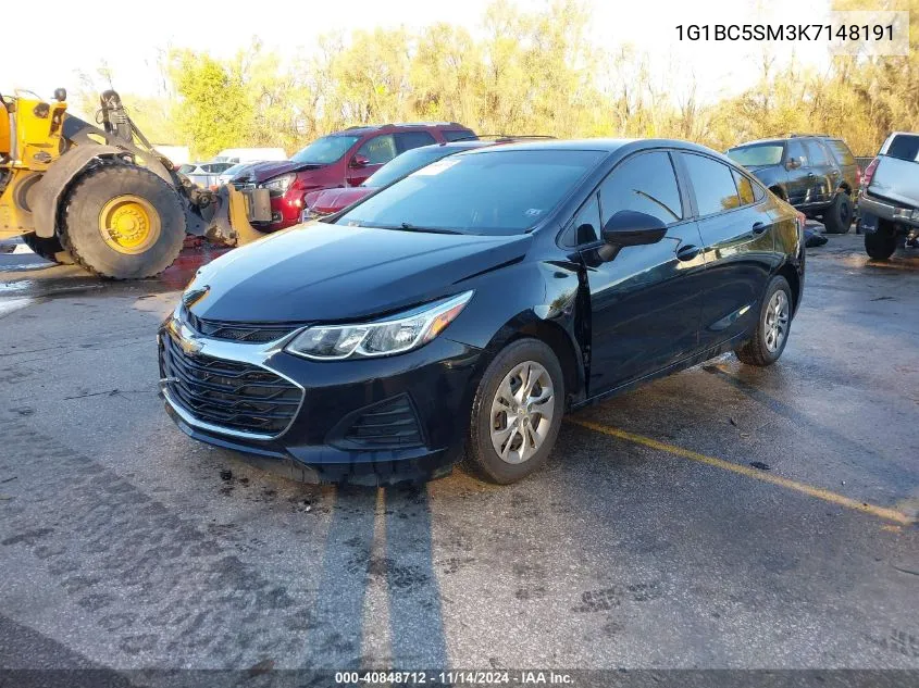 2019 Chevrolet Cruze Ls VIN: 1G1BC5SM3K7148191 Lot: 40848712