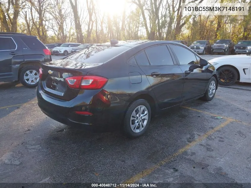 2019 Chevrolet Cruze Ls VIN: 1G1BC5SM3K7148191 Lot: 40848712