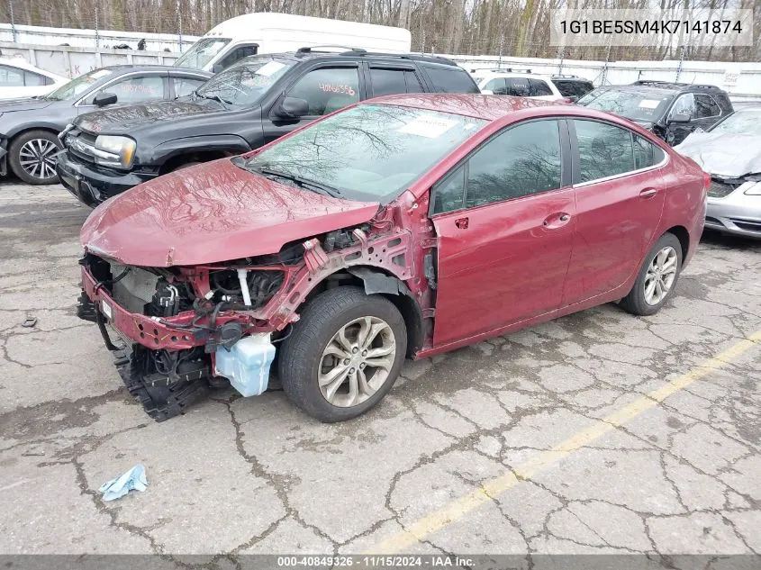 2019 Chevrolet Cruze Lt VIN: 1G1BE5SM4K7141874 Lot: 40849326