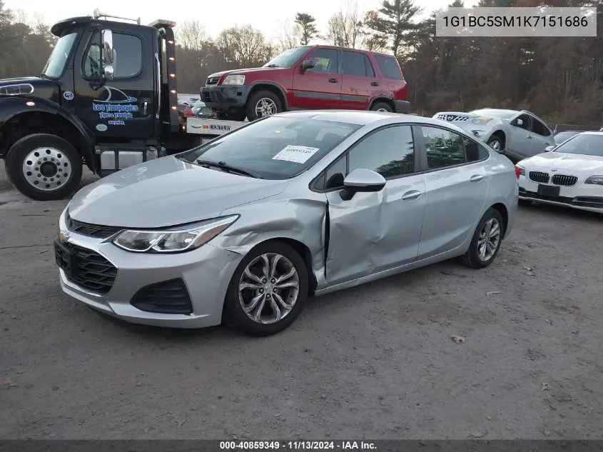 2019 Chevrolet Cruze Ls VIN: 1G1BC5SM1K7151686 Lot: 40859349