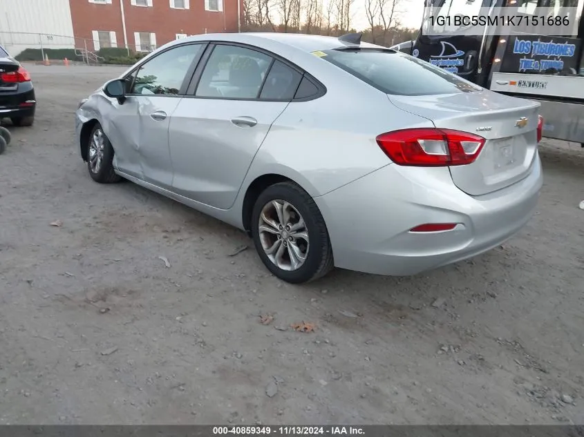 2019 Chevrolet Cruze Ls VIN: 1G1BC5SM1K7151686 Lot: 40859349