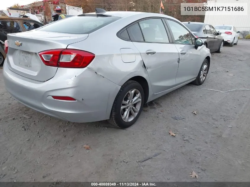 2019 Chevrolet Cruze Ls VIN: 1G1BC5SM1K7151686 Lot: 40859349