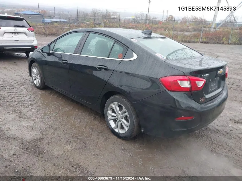 2019 Chevrolet Cruze Lt VIN: 1G1BE5SM6K7145893 Lot: 40863679