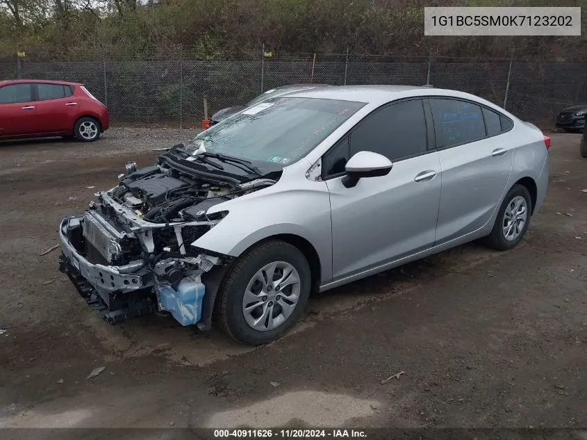 2019 Chevrolet Cruze Ls VIN: 1G1BC5SM0K7123202 Lot: 40911626