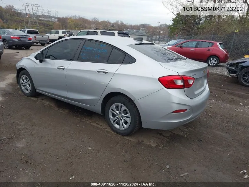 2019 Chevrolet Cruze Ls VIN: 1G1BC5SM0K7123202 Lot: 40911626