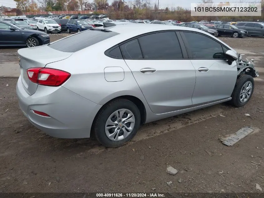 2019 Chevrolet Cruze Ls VIN: 1G1BC5SM0K7123202 Lot: 40911626