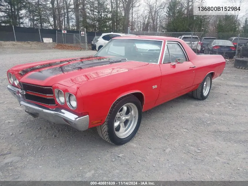 1970 Chevrolet El Camino VIN: 136800B152984 Lot: 40881839