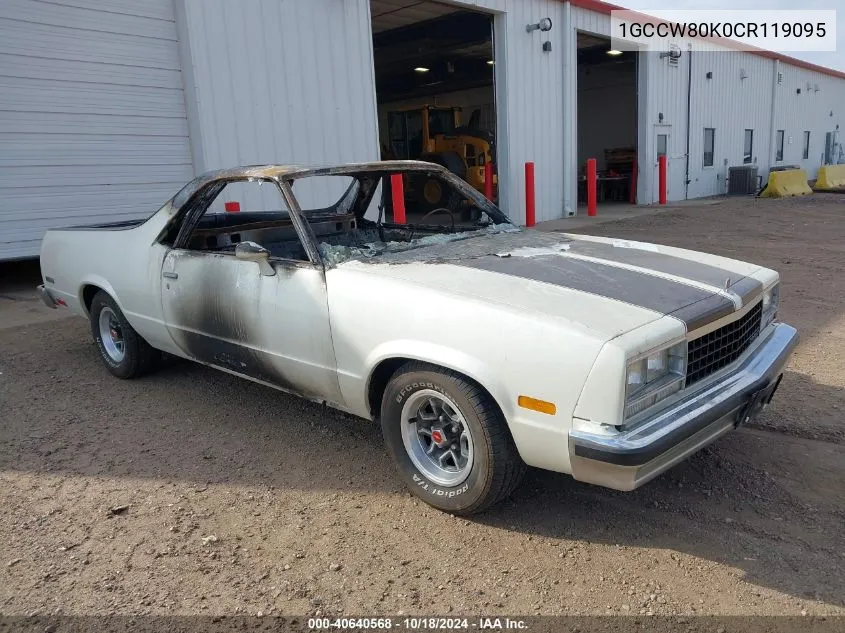 1GCCW80K0CR119095 1982 Chevrolet El Camino