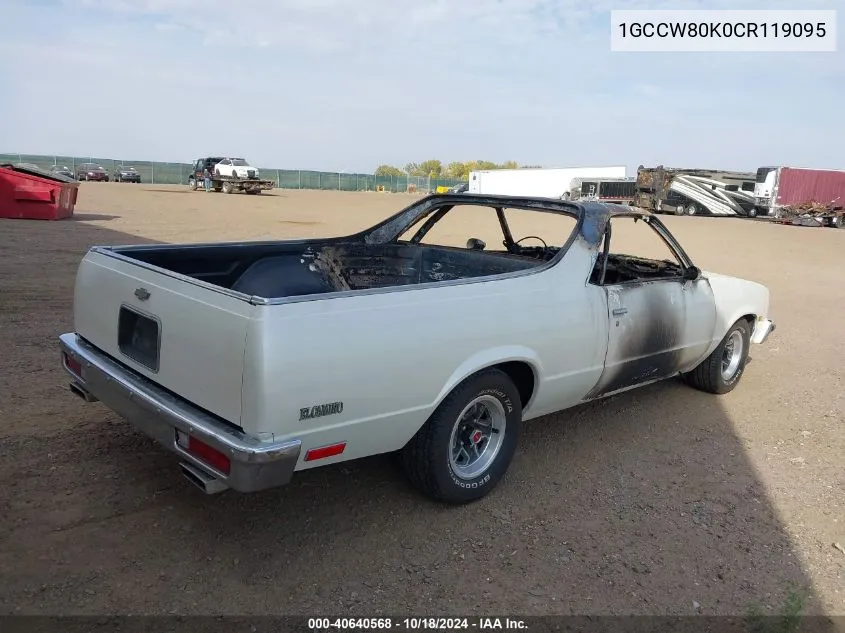 1GCCW80K0CR119095 1982 Chevrolet El Camino