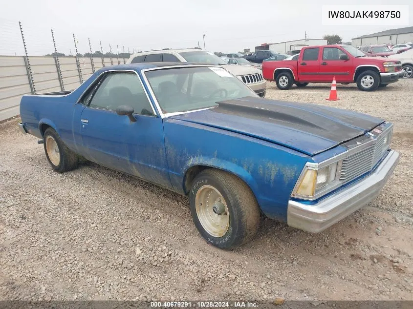 1984 Chevrolet El Camino VIN: IW80JAK498750 Lot: 40679291