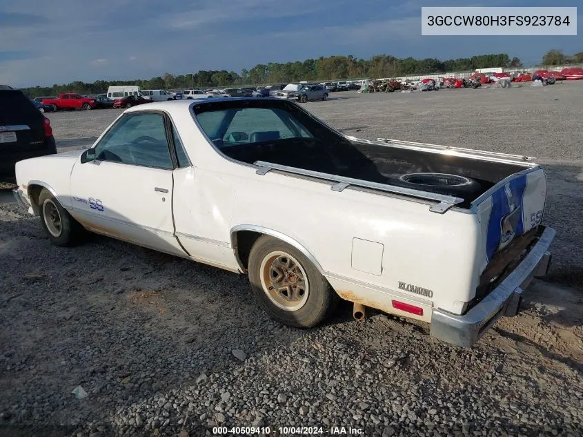 3GCCW80H3FS923784 1985 Chevrolet El Camino