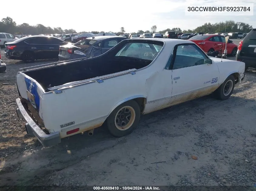 3GCCW80H3FS923784 1985 Chevrolet El Camino