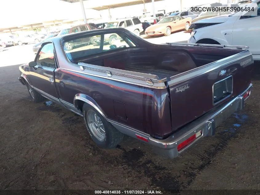 1985 Chevrolet El Camino VIN: 3GCCW80H5FS906484 Lot: 40814035