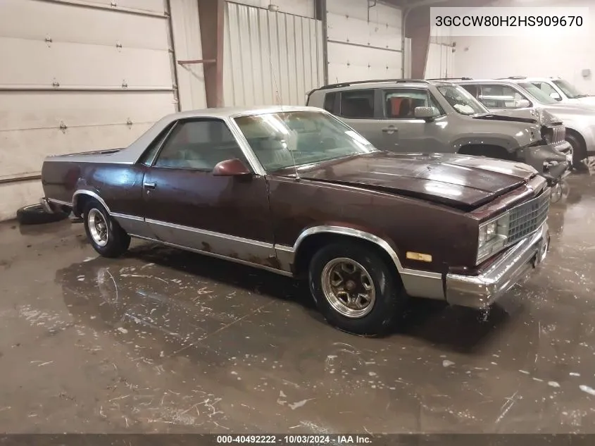 3GCCW80H2HS909670 1987 Chevrolet El Camino