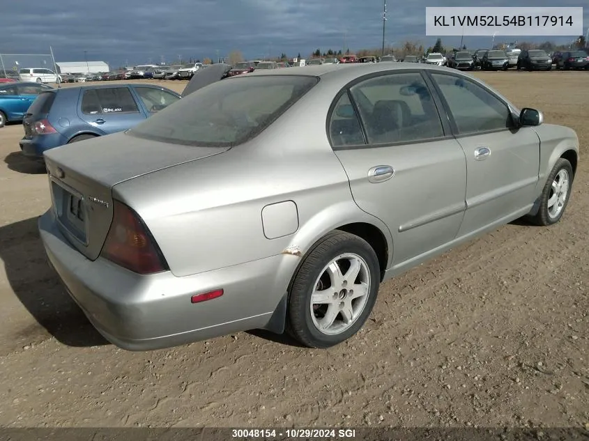 2004 Chevrolet Epica Lt VIN: KL1VM52L54B117914 Lot: 30048154