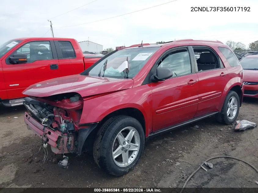 2CNDL73F356017192 2005 Chevrolet Equinox Lt