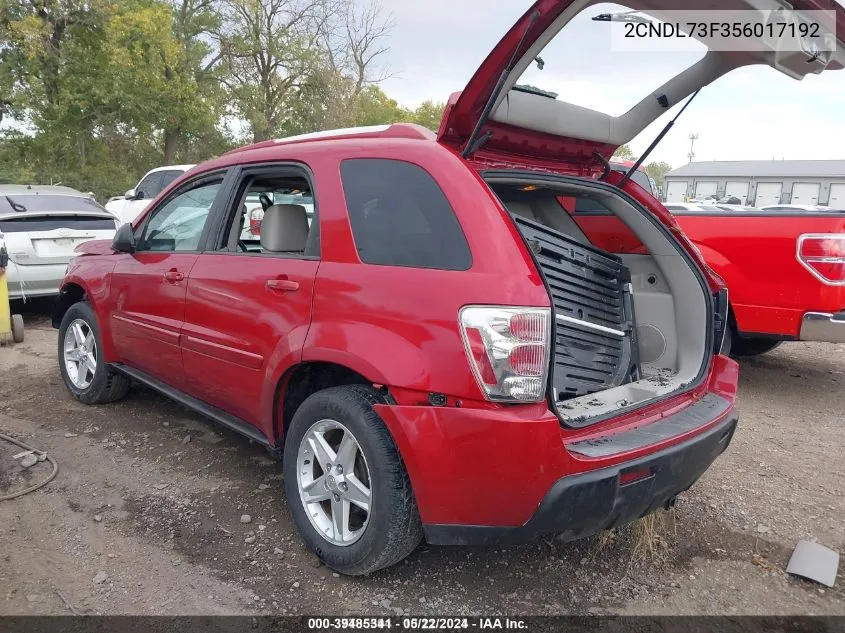 2005 Chevrolet Equinox Lt VIN: 2CNDL73F356017192 Lot: 39485341