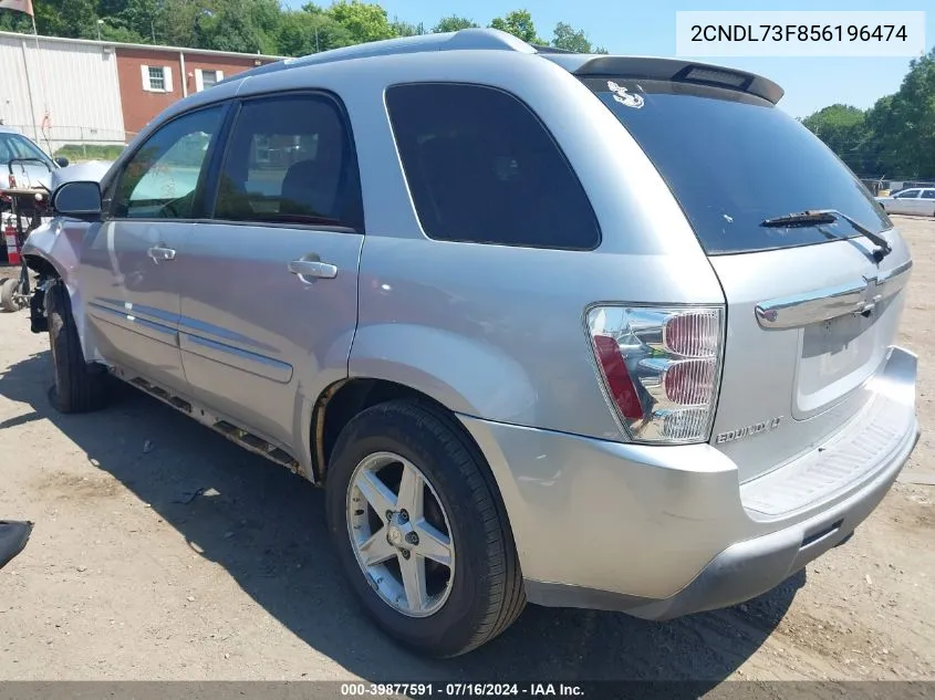 2005 Chevrolet Equinox Lt VIN: 2CNDL73F856196474 Lot: 39877591