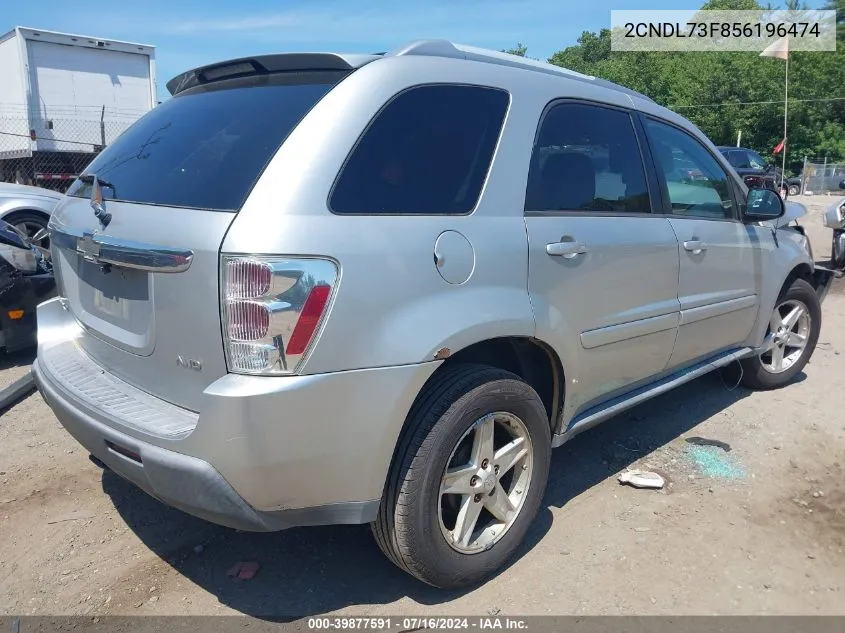 2005 Chevrolet Equinox Lt VIN: 2CNDL73F856196474 Lot: 39877591