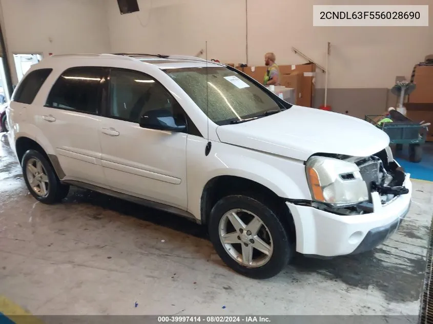 2005 Chevrolet Equinox Lt VIN: 2CNDL63F556028690 Lot: 39997414