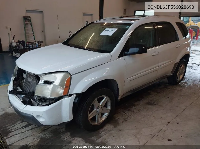 2005 Chevrolet Equinox Lt VIN: 2CNDL63F556028690 Lot: 39997414