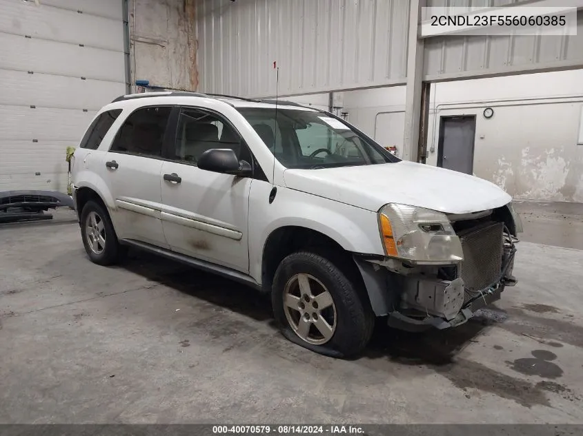 2005 Chevrolet Equinox Ls VIN: 2CNDL23F556060385 Lot: 40070579