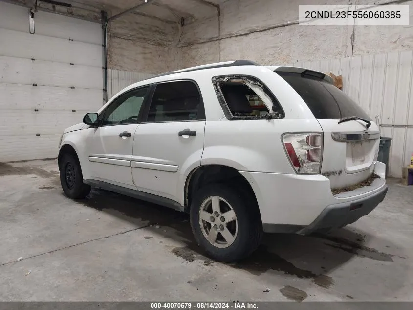 2005 Chevrolet Equinox Ls VIN: 2CNDL23F556060385 Lot: 40070579