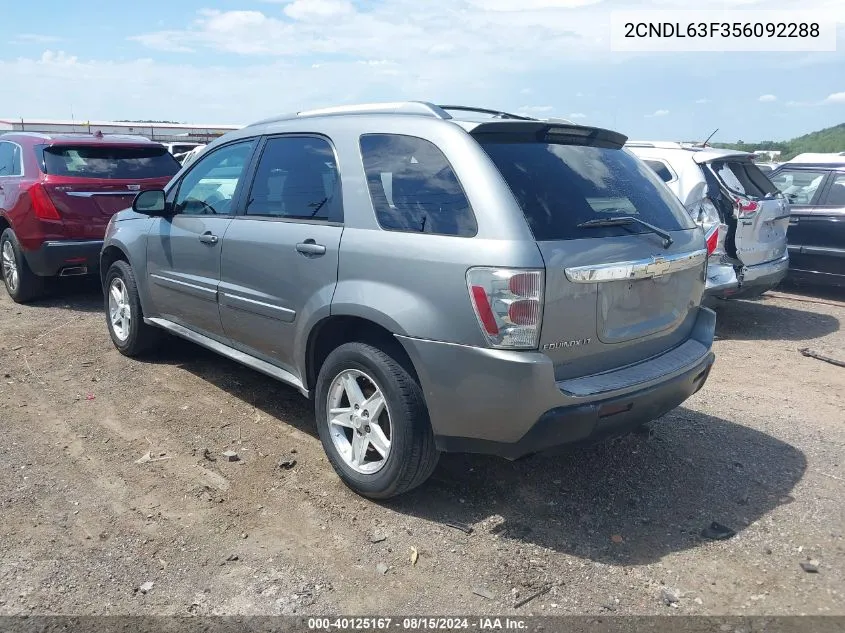 2005 Chevrolet Equinox Lt VIN: 2CNDL63F356092288 Lot: 40125167